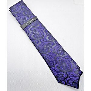 Merona Paisley Jacquard Neck Tie Men Purple 3.25"x58"